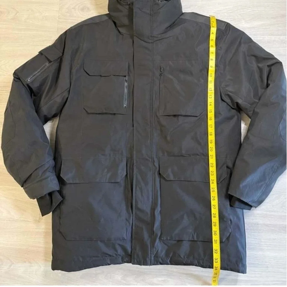 DASCRAMB Insulated Hooded Jacket Mens XL Black Utility Parka Winter Coat